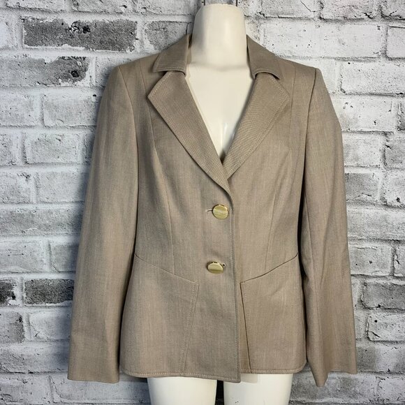 Escada Silk Wool Cotton Blend Two Button Structured Blazer - Picture 5 of 15